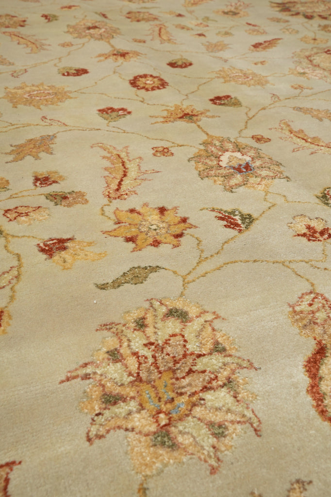 8.9 x 12 Tan Color Vegetable Dyed Chobi Rug 72472
