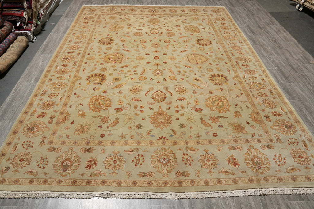 8.9 x 12 Tan Color Vegetable Dyed Chobi Rug 72472