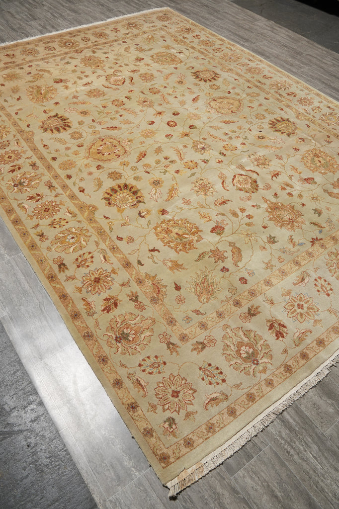 8.9 x 12 Tan Color Vegetable Dyed Chobi Rug 72472