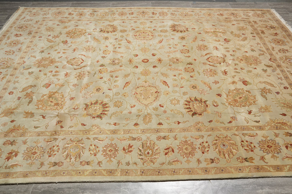 8.9 x 12 Tan Color Vegetable Dyed Chobi Rug 72472