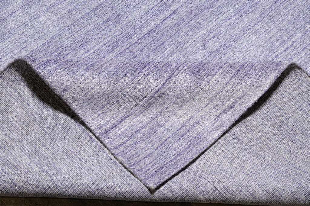 9 x 12 Plain Lavander Color Handmade Wool Rug Contemporary #F-4533