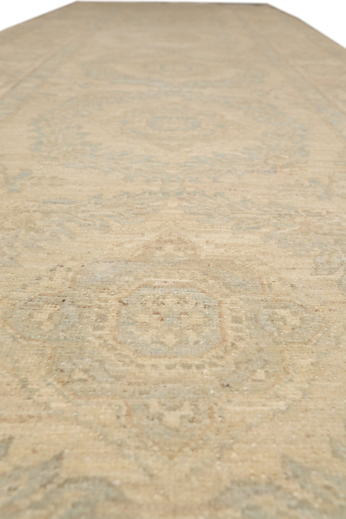 3.1 x 10.10 Handmade Chotan Runner Natural Wool Pale Pastels #B-77590