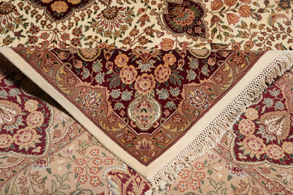 8.6 x 11.6 Ivory Lavar Wool & Silk Fine Quality Rug 18516
