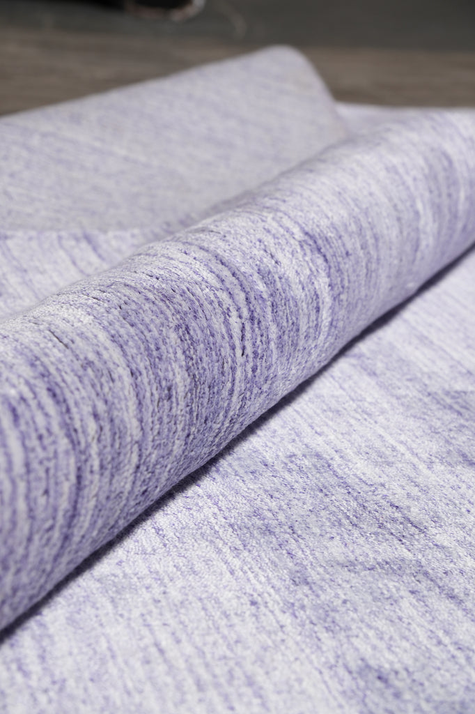 9 x 12 Plain Lavander Color Handmade Wool Rug Contemporary #F-4533