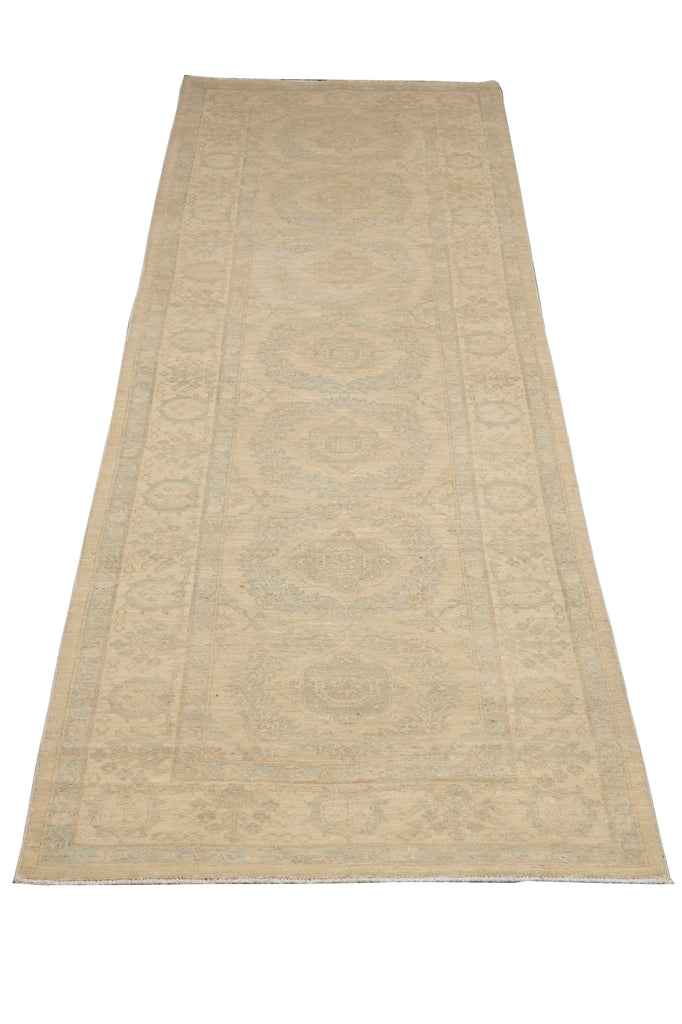 3.1 x 10.10 Handmade Chotan Runner Natural Wool Pale Pastels #B-77590