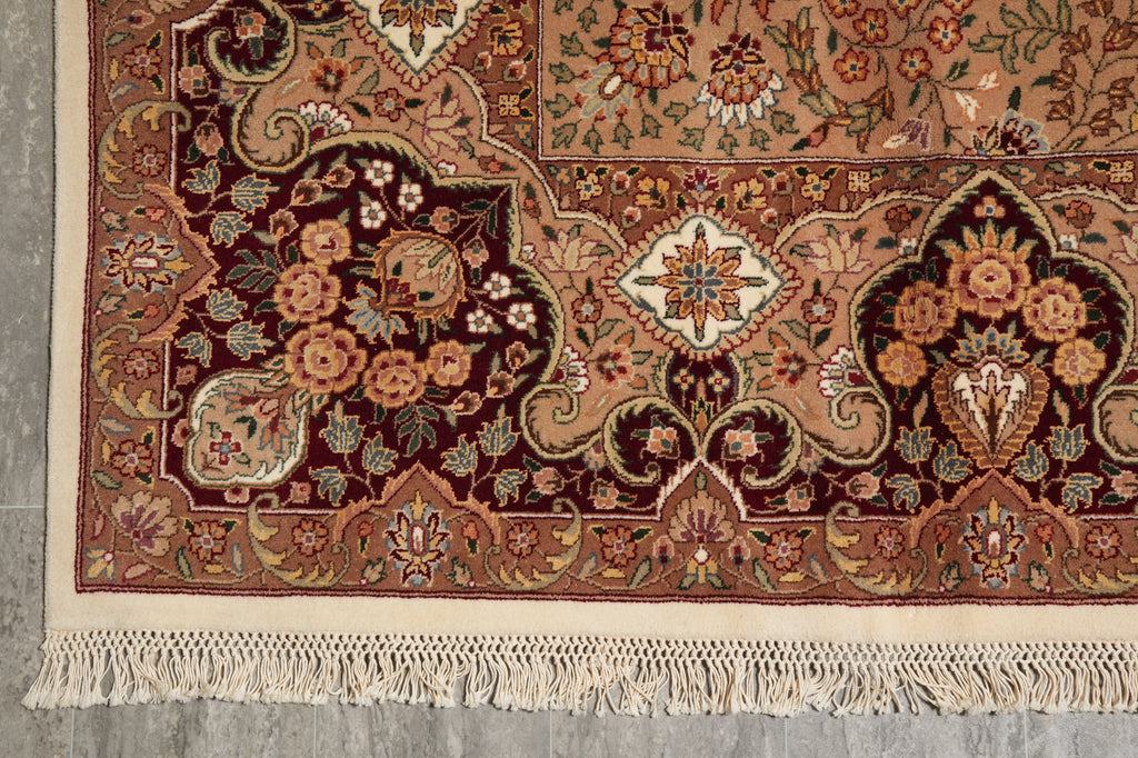 8.6 x 11.6 Ivory Lavar Wool & Silk Fine Quality Rug 18516