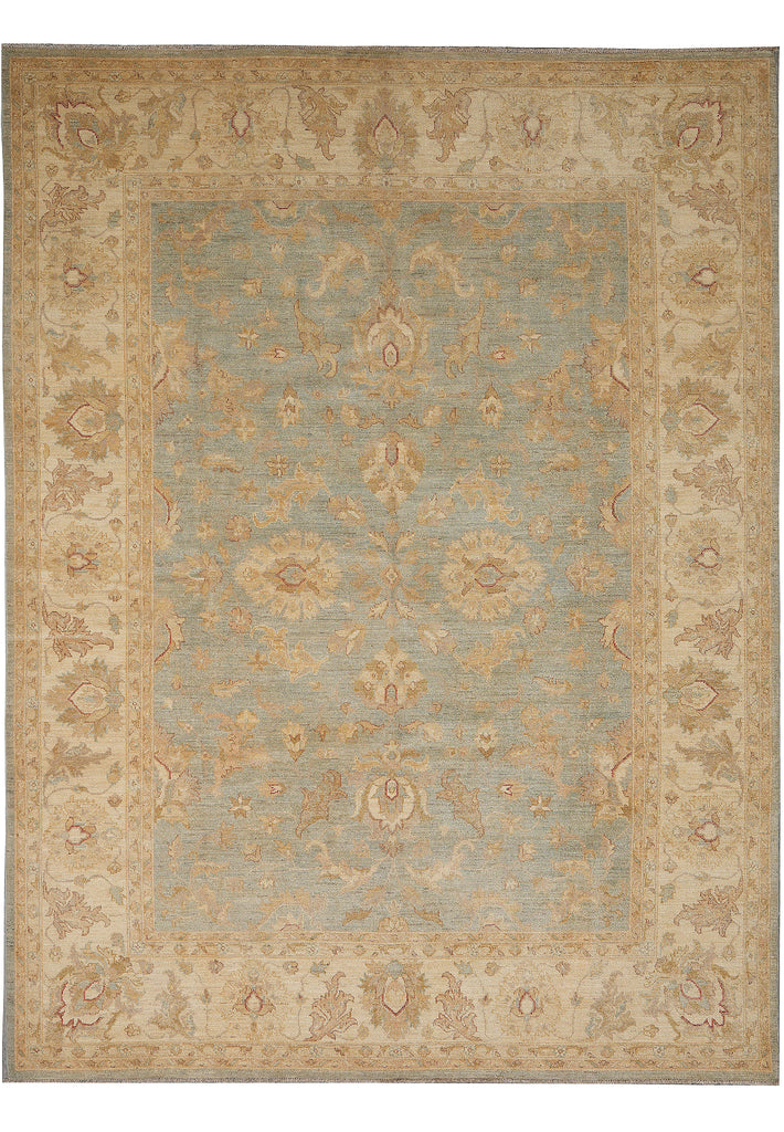 7.9 x 10 Light Teal Blue Chobi Peshawar Rug