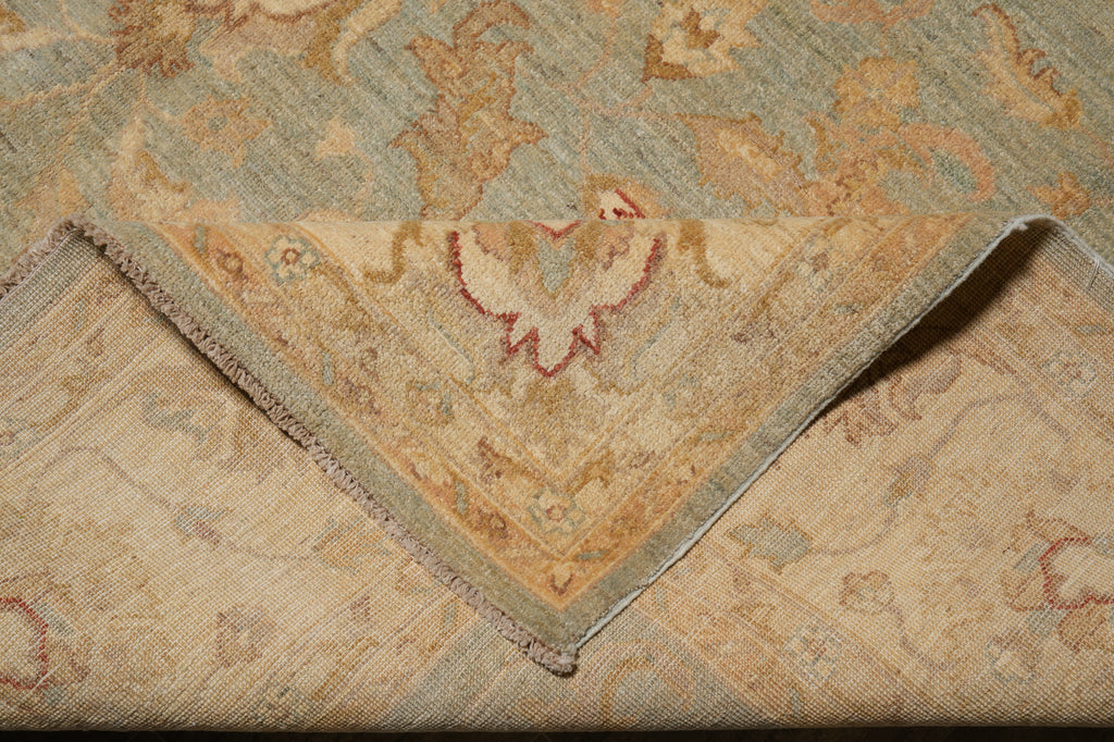 7.9 x 10 Light Teal Blue Chobi Peshawar Rug #PIX-20351