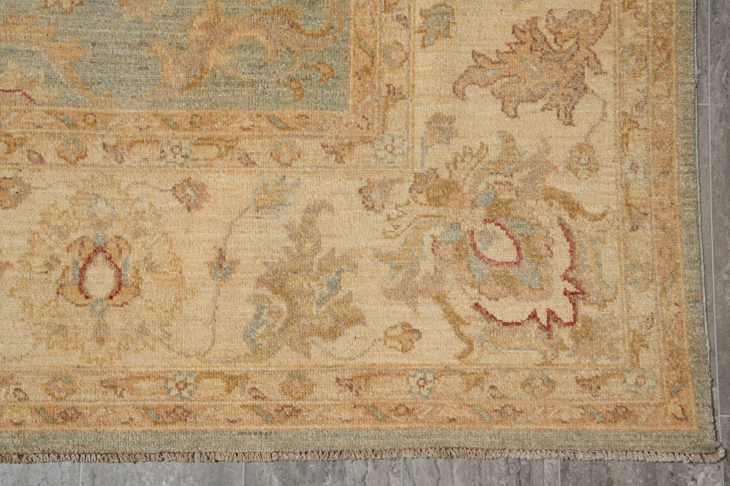 7.9 x 10 Light Teal Blue Chobi Peshawar Rug #PIX-20351
