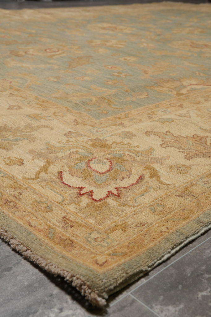 7.9 x 10 Light Teal Blue Chobi Peshawar Rug #PIX-20351
