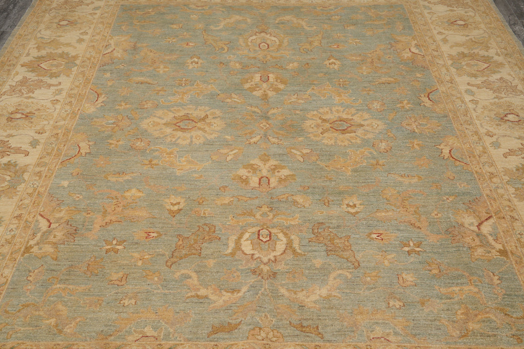 7.9 x 10 Light Teal Blue Chobi Peshawar Rug #PIX-20351