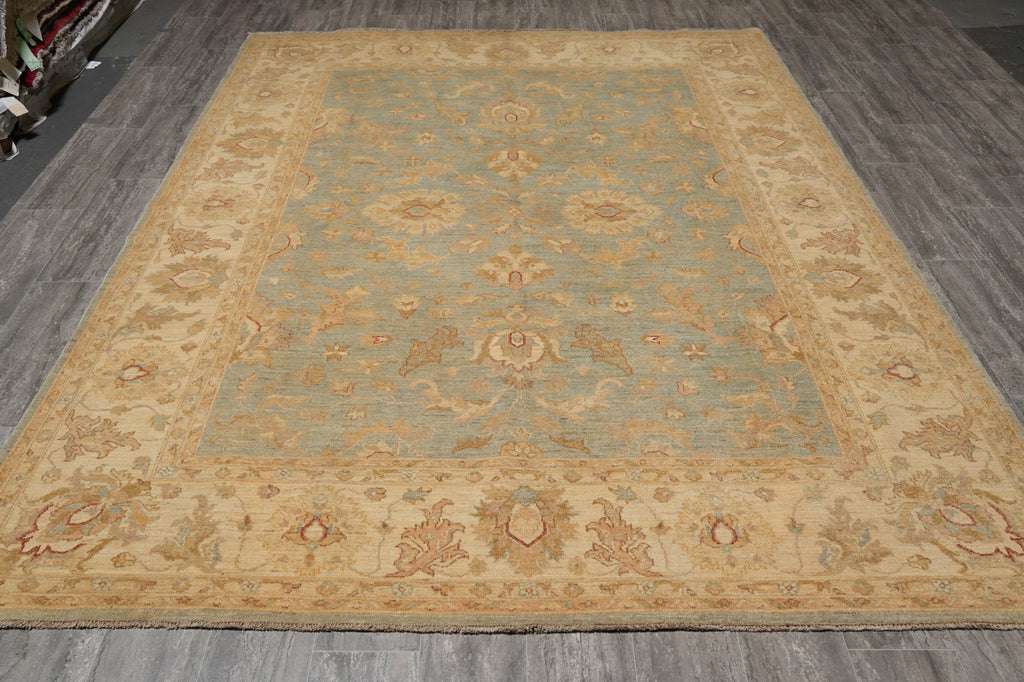 7.9 x 10 Light Teal Blue Chobi Peshawar Rug #PIX-20351