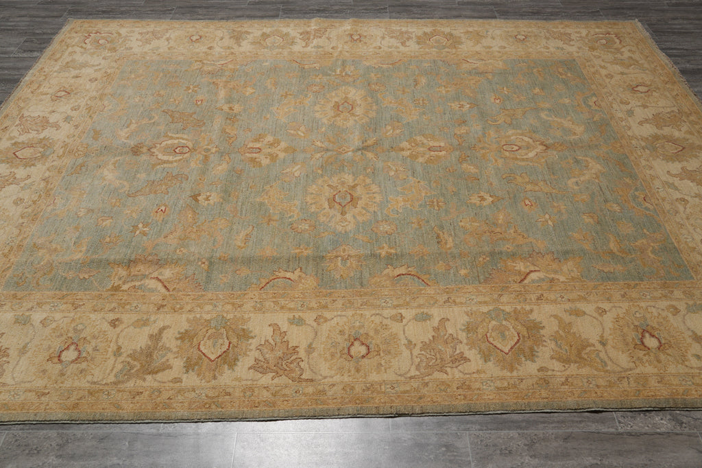 7.9 x 10 Light Teal Blue Chobi Peshawar Rug #PIX-20351