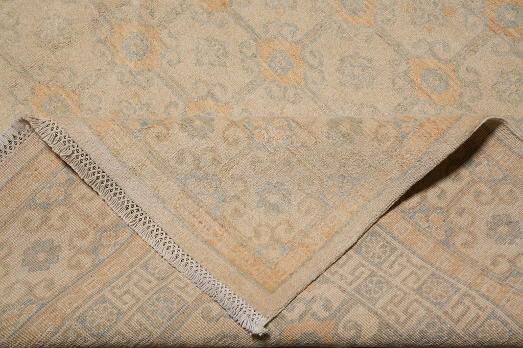 8 x 9.8 Chobi Peshawar Zigler Rug Colors Faded Pale Pastels Washed All Colors Faded Washed out Pastels out #PIX-26761
