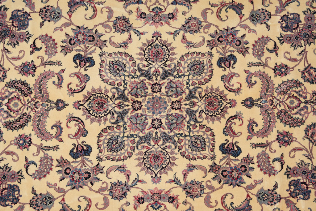 8.7 x 12 Pre owned Persian IVORY KASHAN Rug #5036