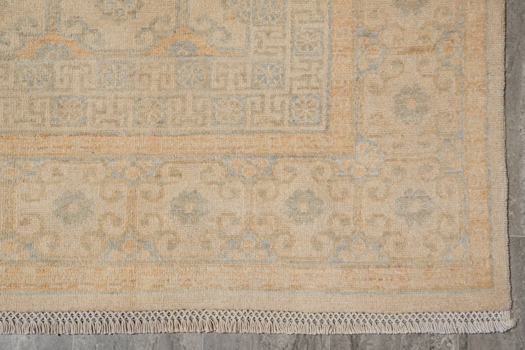 8 x 9.8 Chobi Peshawar Zigler Rug Colors Faded Pale Pastels Washed All Colors Faded Washed out Pastels out #PIX-26761