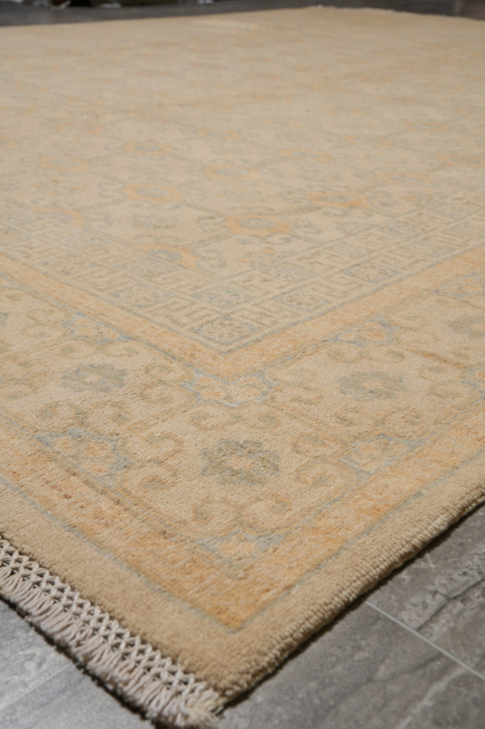 8 x 9.8 Chobi Peshawar Zigler Rug Colors Faded Pale Pastels Washed All Colors Faded Washed out Pastels out #PIX-26761