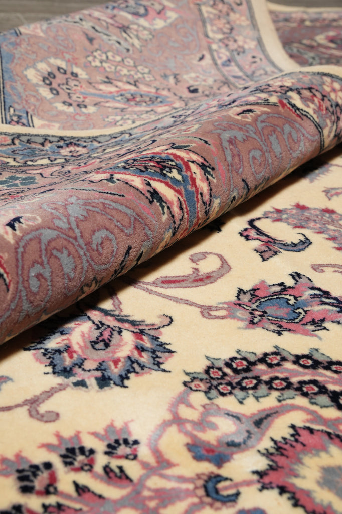 8.7 x 12 Pre owned Persian IVORY KASHAN Rug #5036