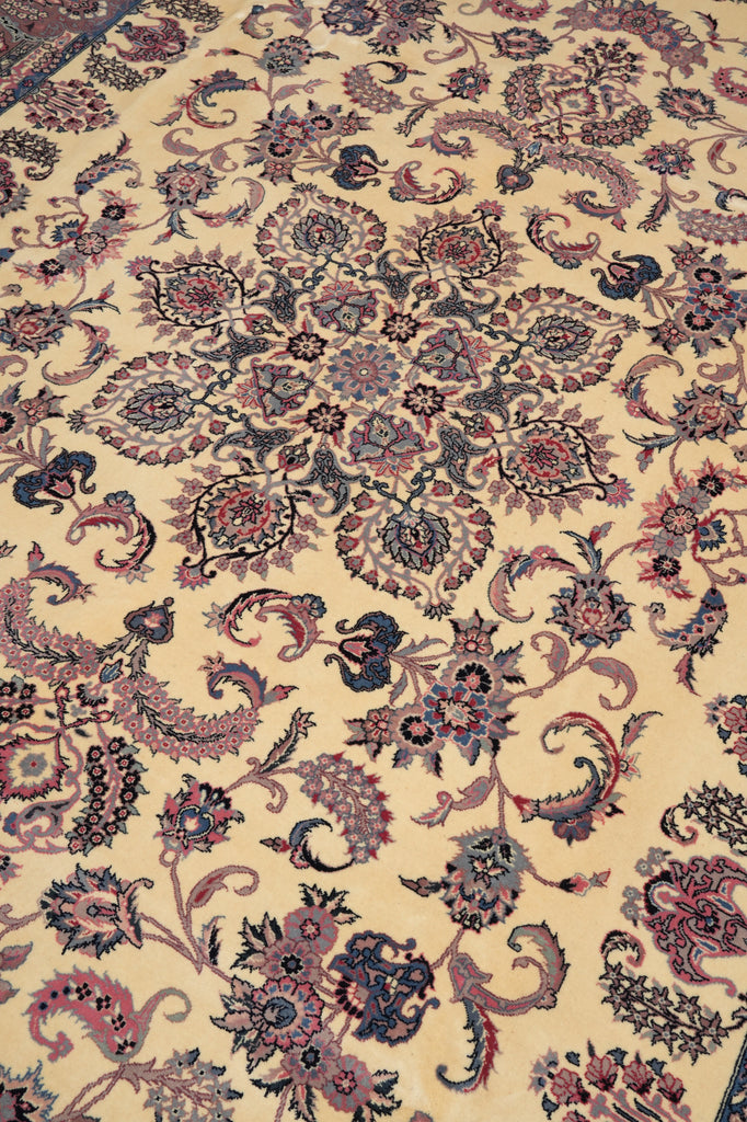 8.7 x 12 Pre owned Persian IVORY KASHAN Rug #5036