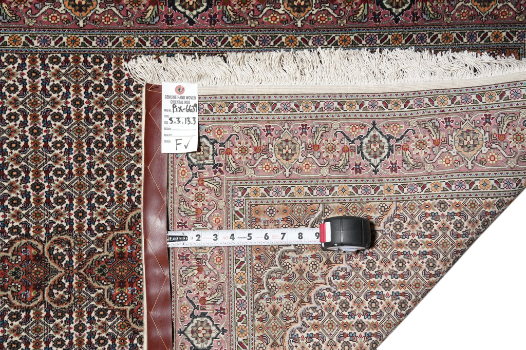 3.3 x 13.3 Authentic Persian Mahi Tabriz Wool and Silk Runner High Quality 400 KPSI #PIX-6639