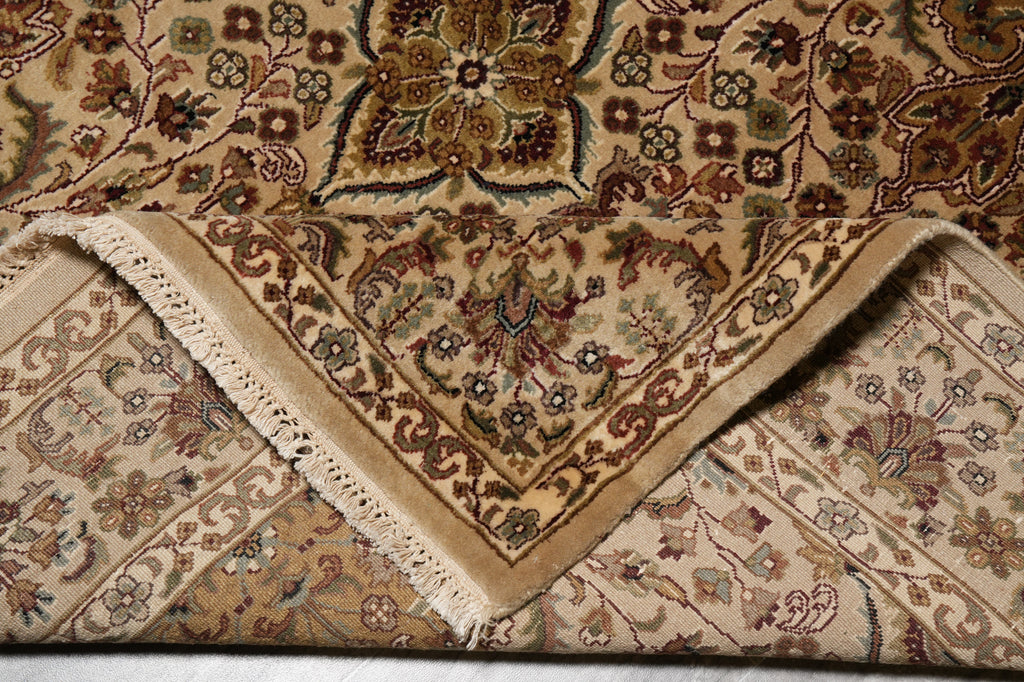 6 x 8.7 Handmade Jaipur Rug Neutral Dense Weave Wool Pile #PIX-6797