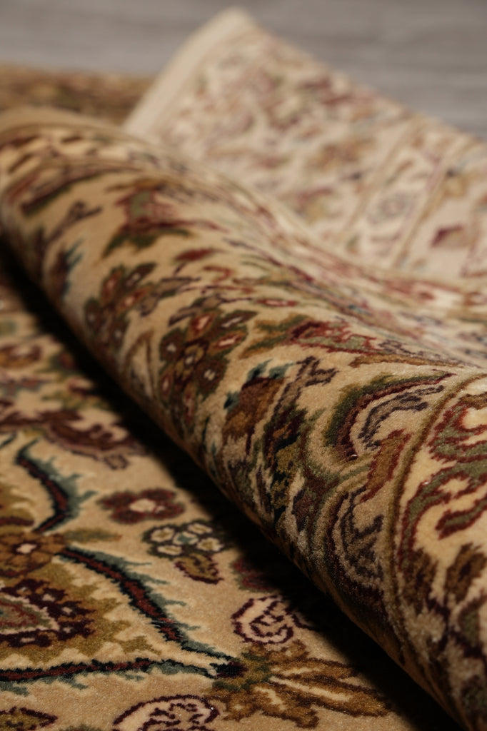 6 x 8.7 Handmade Jaipur Rug Neutral Dense Weave Wool Pile #PIX-6797