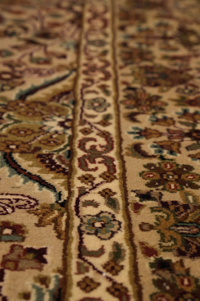 6 x 8.7 Handmade Jaipur Rug Neutral Dense Weave Wool Pile #PIX-6797