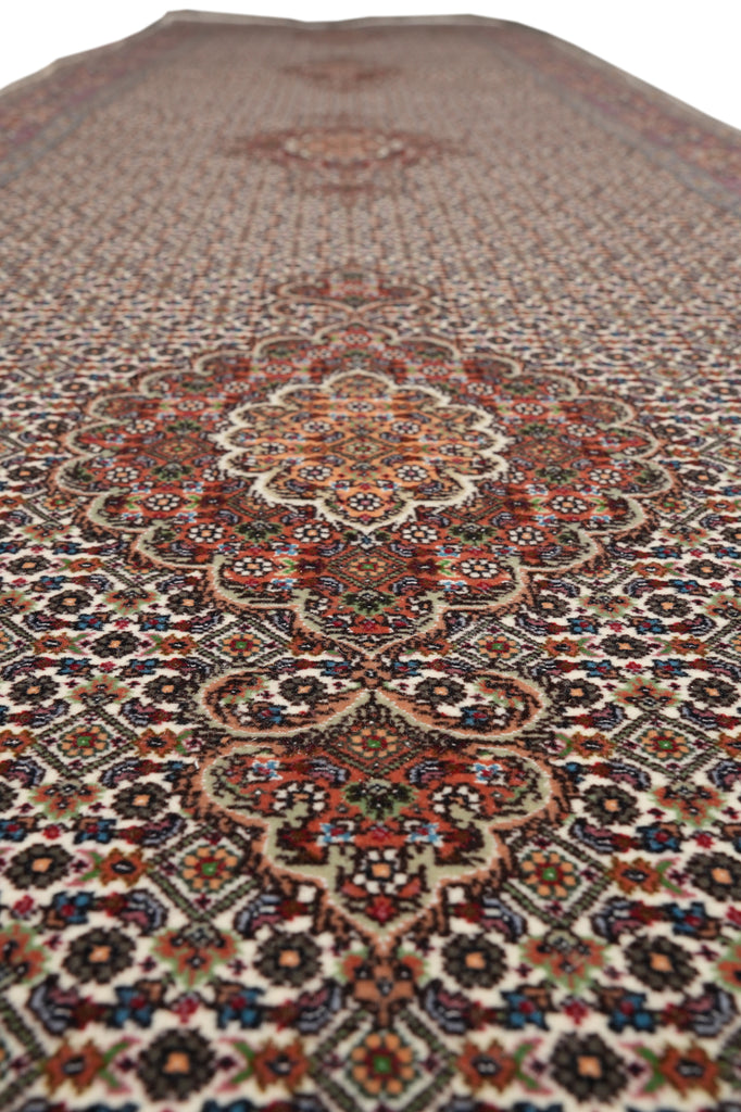 3.3 x 13.3 Authentic Persian Mahi Tabriz Wool and Silk Runner High Quality 400 KPSI #PIX-6639