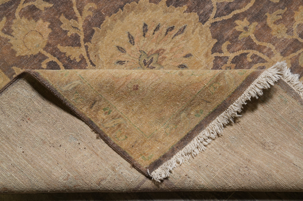 9 x 11.4 Neutral Brown Zigler Chobi Rug Natural Wool #PIX-804-102