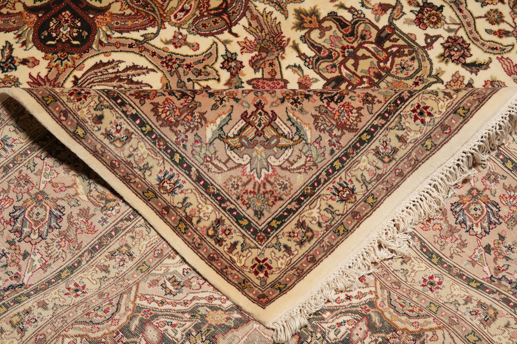 8.5 x 11.7 Ivory High End Wool & Silk Sino Tabriz Rug 17448