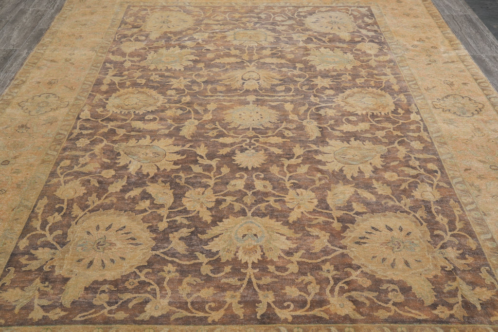 9 x 11.4 Neutral Brown Zigler Chobi Rug Natural Wool #PIX-804-102