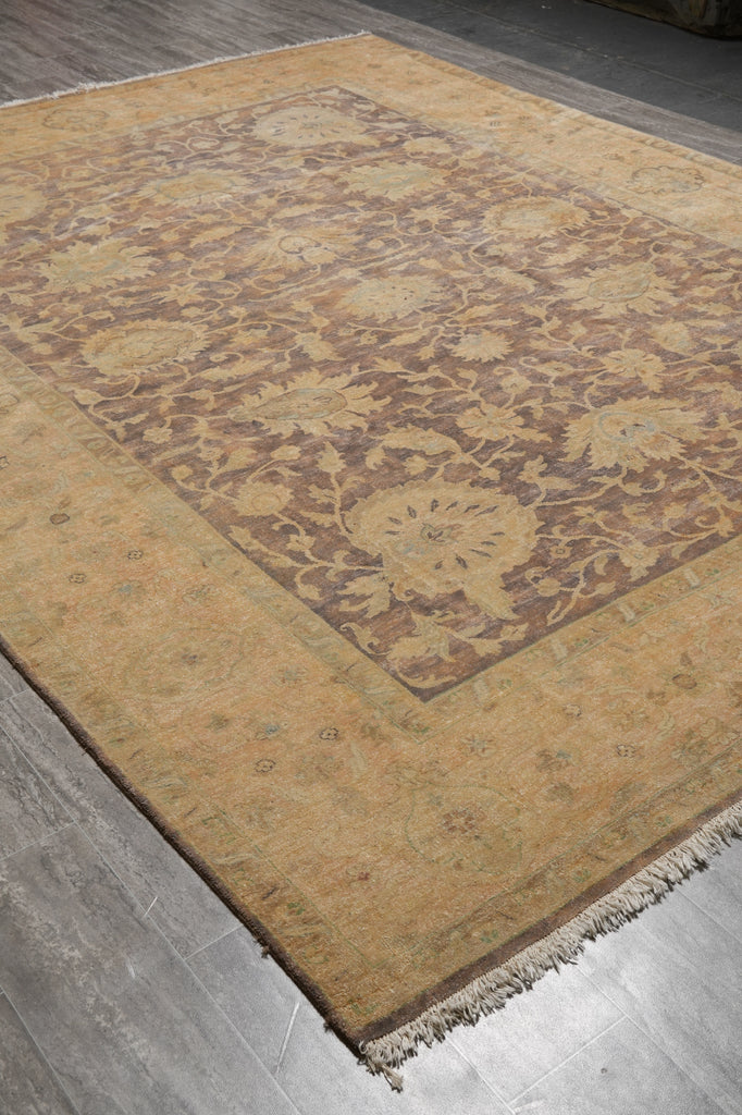9 x 11.4 Neutral Brown Zigler Chobi Rug Natural Wool #PIX-804-102