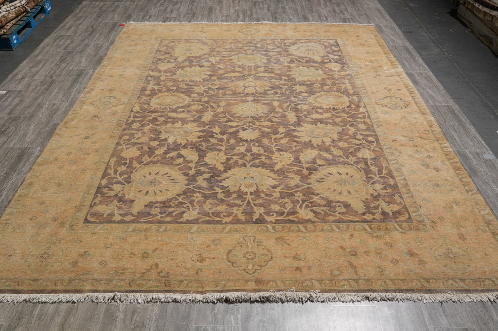 9 x 11.4 Neutral Brown Zigler Chobi Rug Natural Wool #PIX-804-102