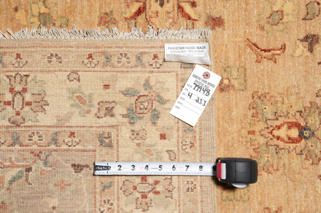 4' x 23.3'  Handmade Chobi Peshawar Beige Gold Long Runner #B-79948