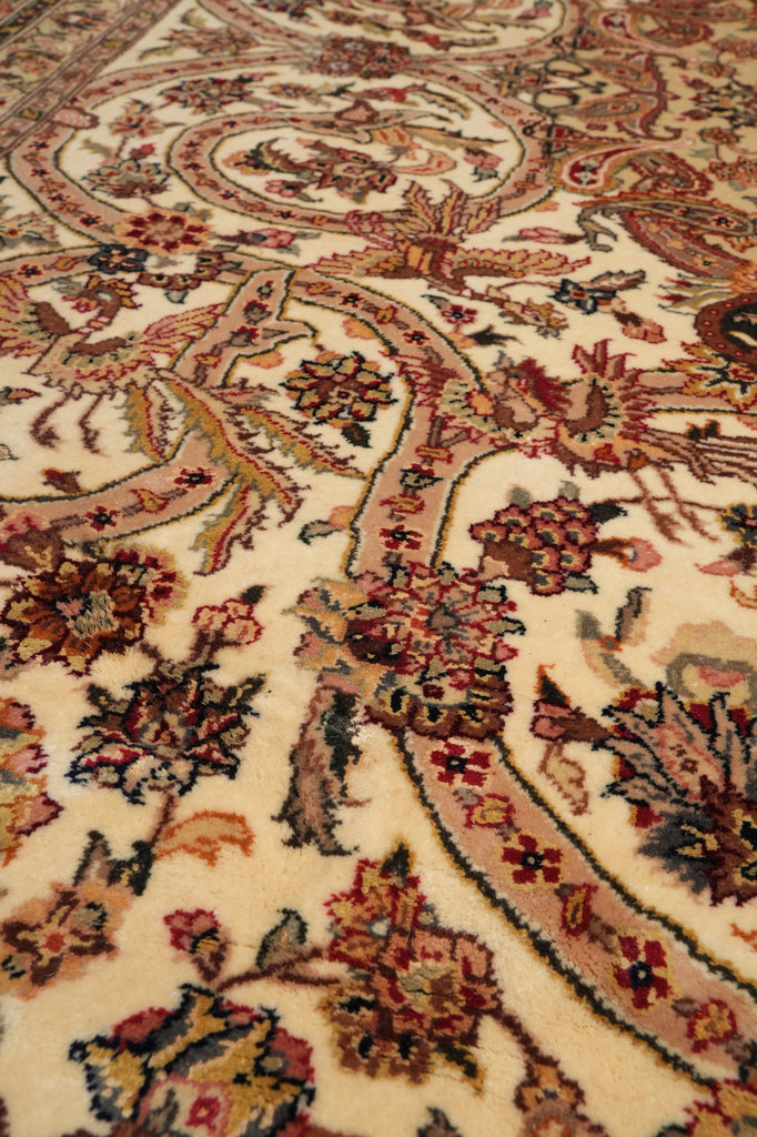 8.5 x 11.7 Ivory High End Wool & Silk Sino Tabriz Rug 17448