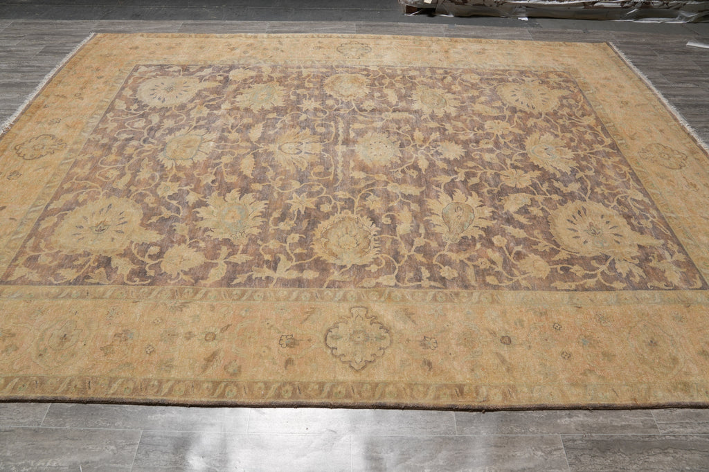 9 x 11.4 Neutral Brown Zigler Chobi Rug Natural Wool #PIX-804-102