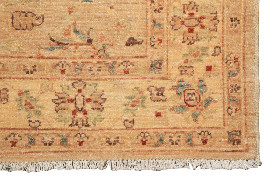 4' x 23.3'  Handmade Chobi Peshawar Beige Gold Long Runner #B-79948