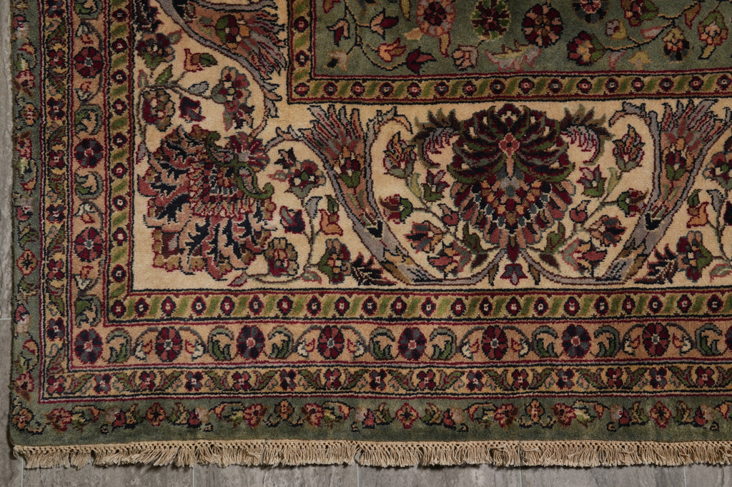 9.5 x 9.5 SQUARE Quality Handmade Jaipour Rug GREEN #PIX-6768
