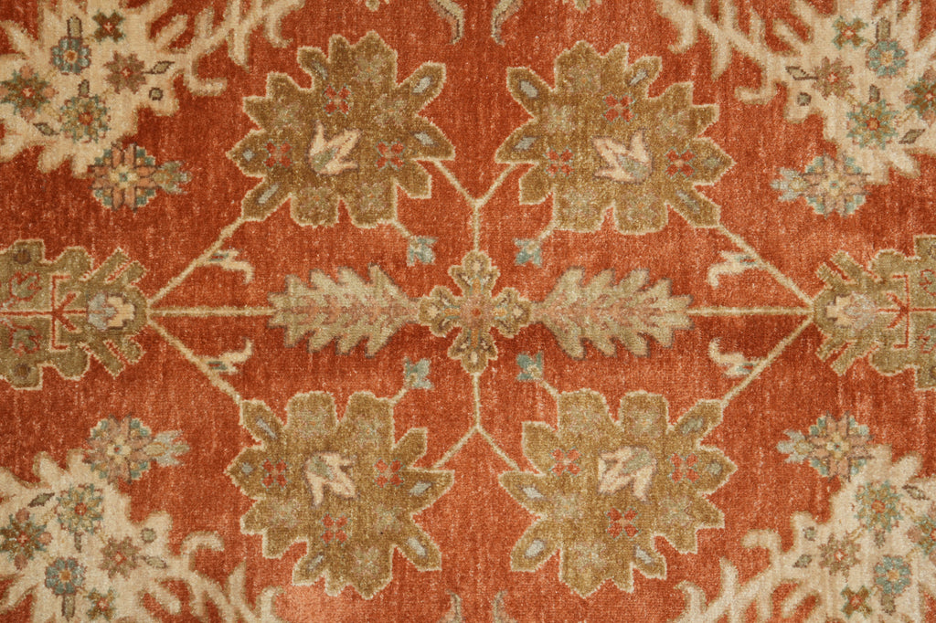 8 x 9.9 Antique Coral Quality Wool Handmade Rug #5079