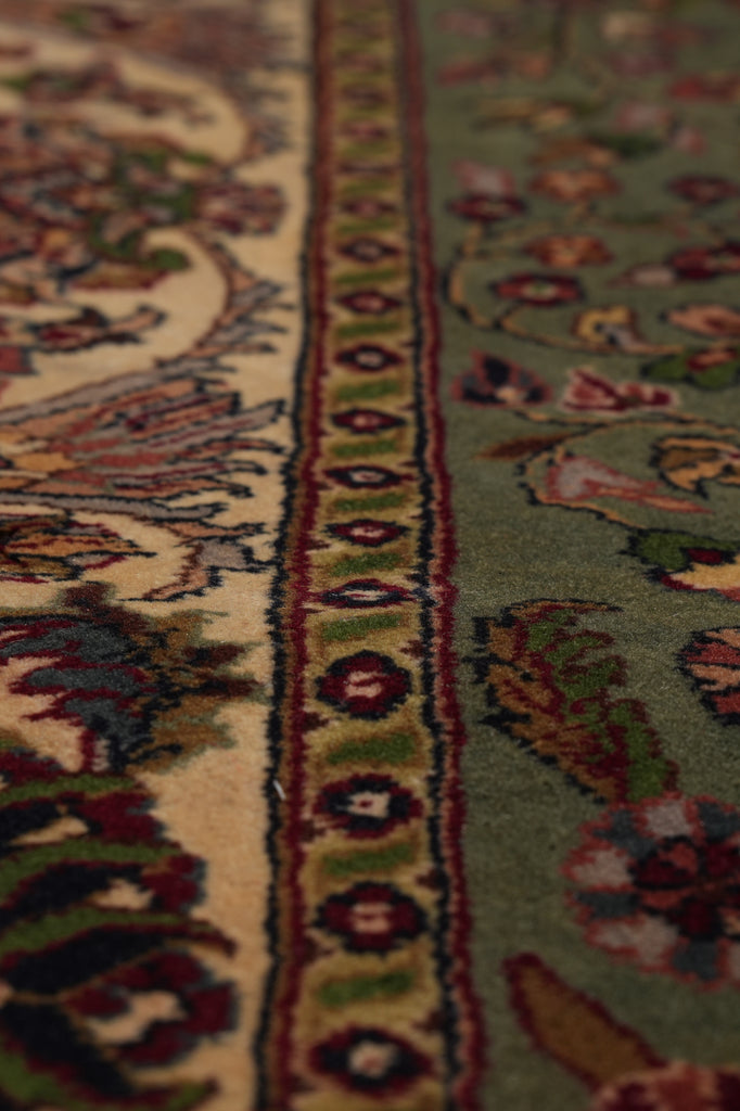 9.5 x 9.5 SQUARE Quality Handmade Jaipour Rug GREEN #PIX-6768