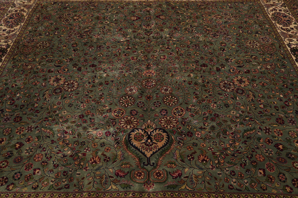 9.5 x 9.5 SQUARE Quality Handmade Jaipour Rug GREEN #PIX-6768