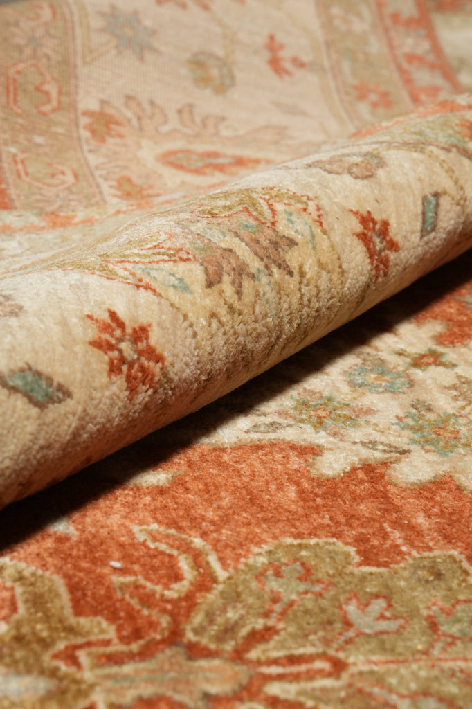 8 x 9.9 Antique Coral Quality Wool Handmade Rug #5079