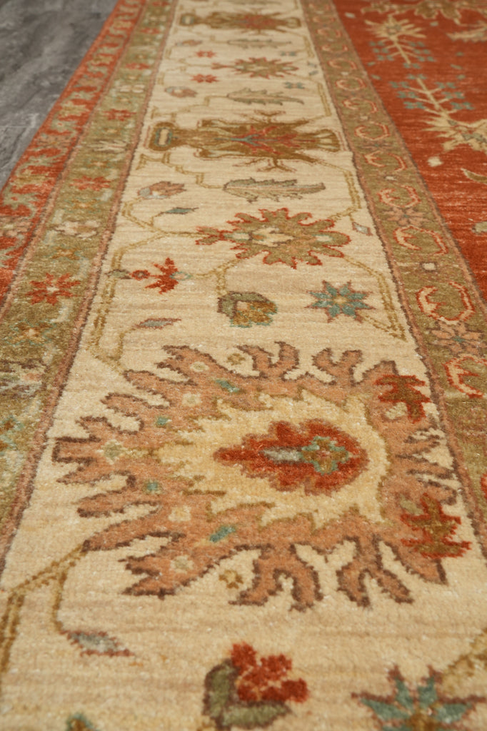 8 x 9.9 Antique Coral Quality Wool Handmade Rug #5079