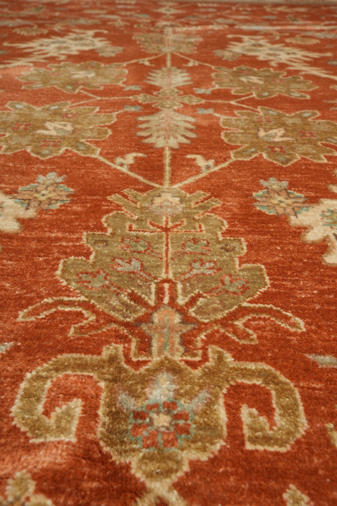 8 x 9.9 Antique Coral Quality Wool Handmade Rug #5079