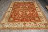 Load image into Gallery viewer, 8 x 9.9 Antique Coral Quality Wool Handmade Rug #5079