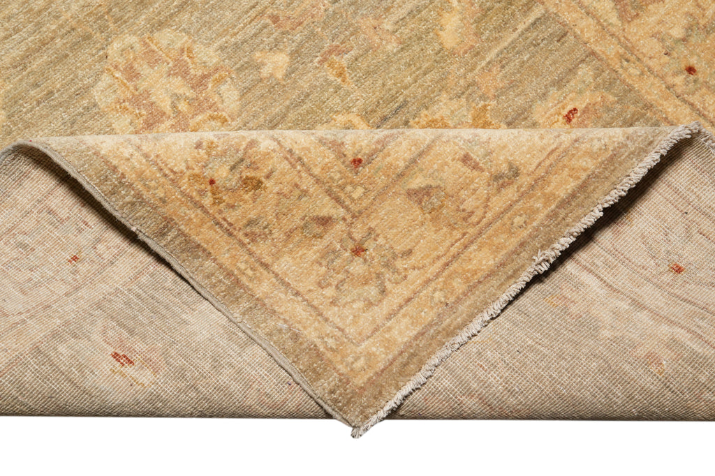4 x 17.8  Washed out Green Gold Wide Handmade Runner #PIX-15387