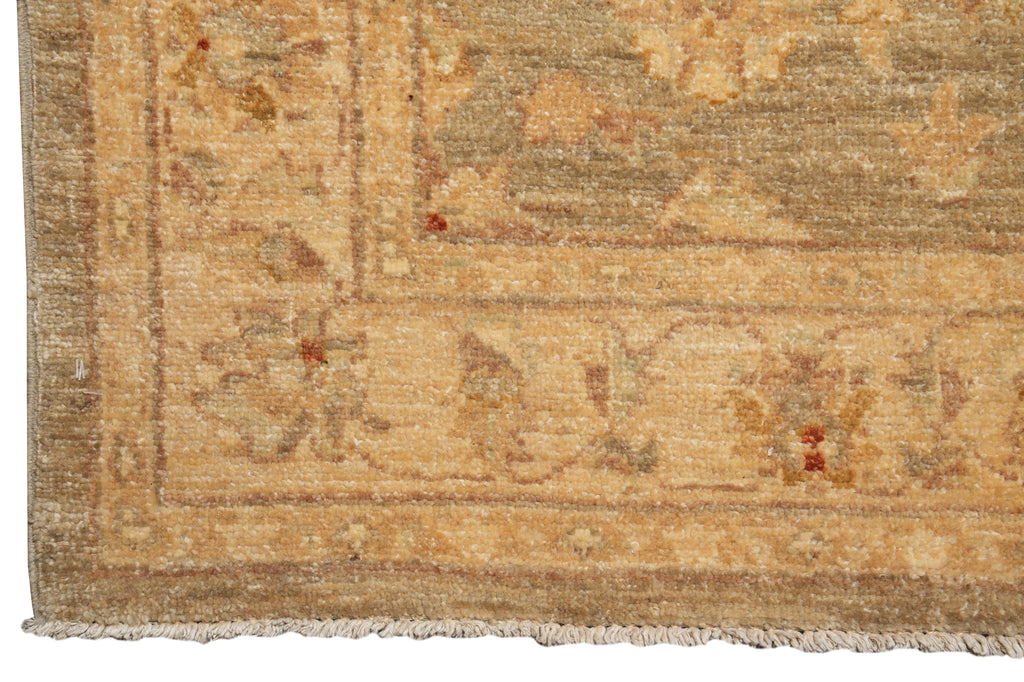 4 x 17.8  Washed out Green Gold Wide Handmade Runner #PIX-15387