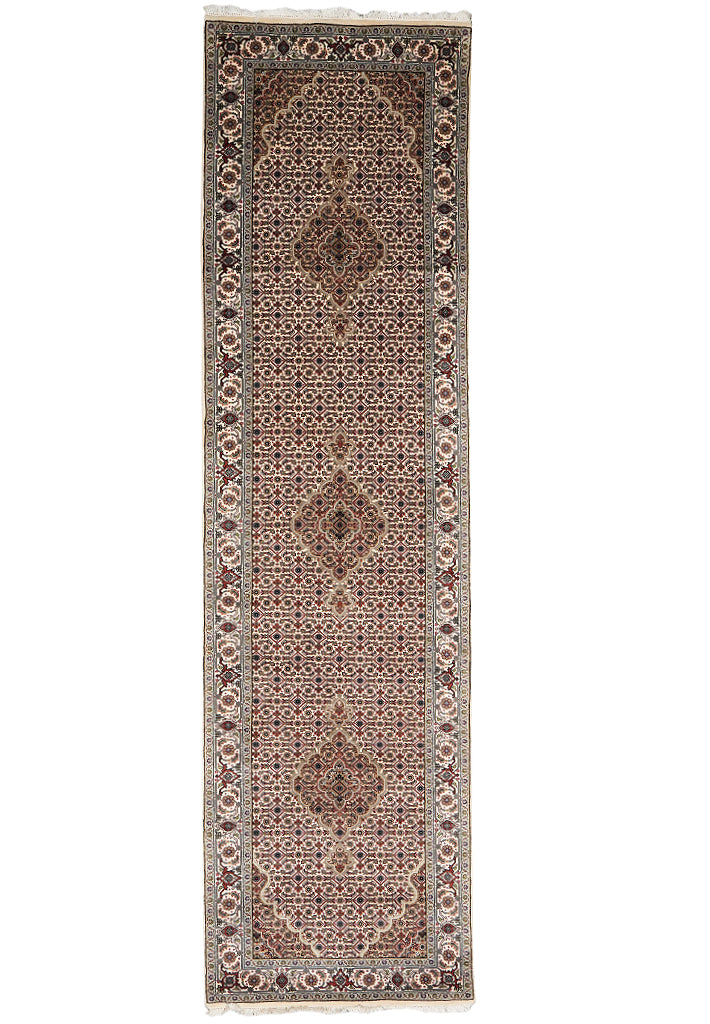 2.9 x 10' Feet Mahi Tabriz Wool and Silk Runner