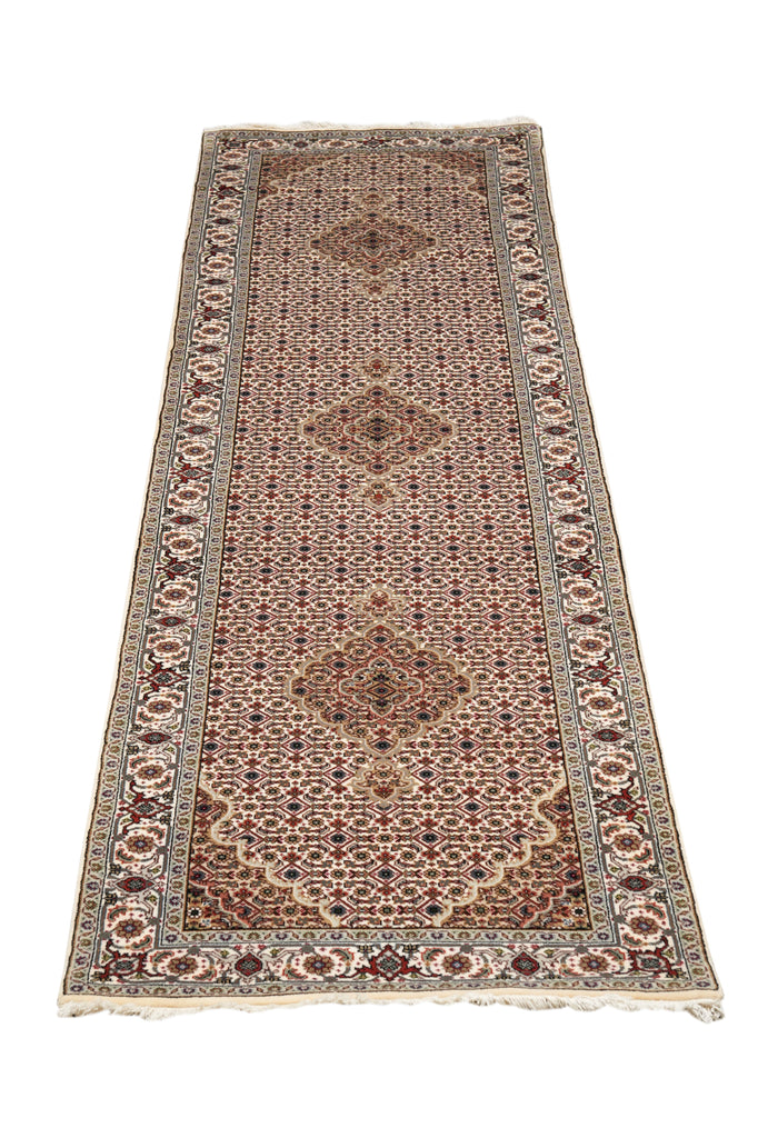 2.9 x 10' Feet Mahi Tabriz Wool and Silk Runner