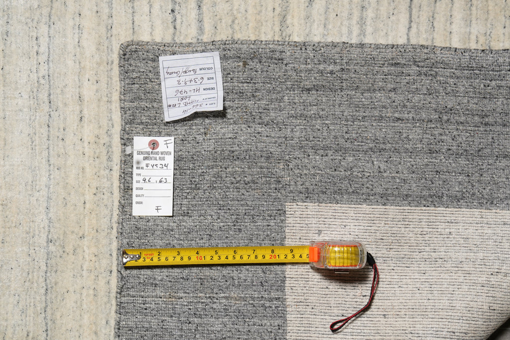 6.3 x 9.6 New Handmade Wool Modern Rug Solid Plain Color #F-4534